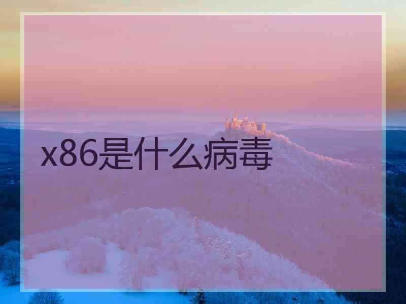 x86是什么病毒