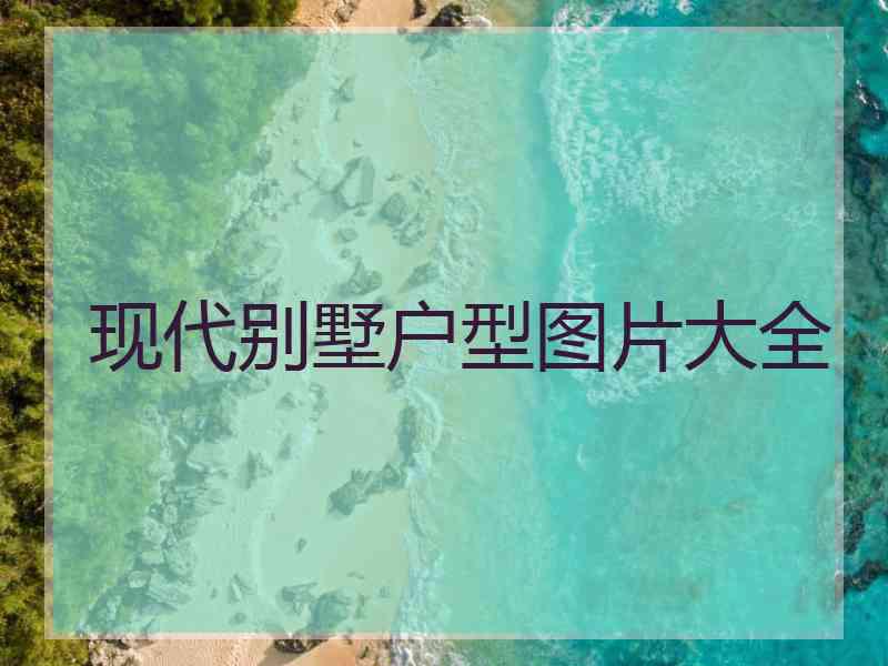 现代别墅户型图片大全