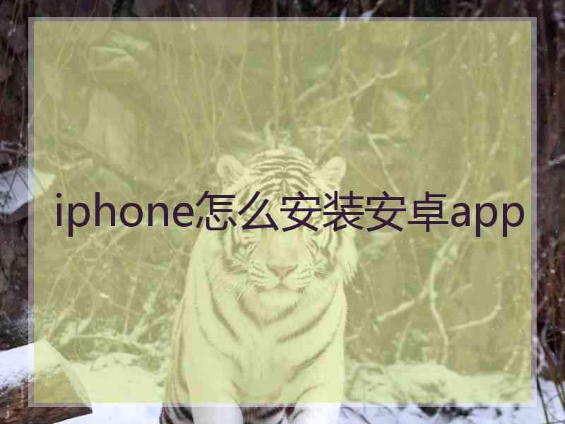 iphone怎么安装安卓app