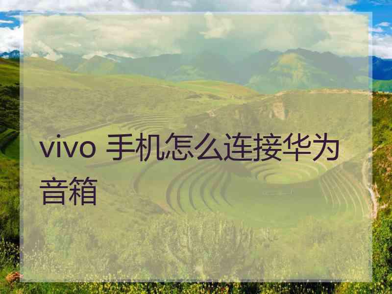 vivo 手机怎么连接华为音箱