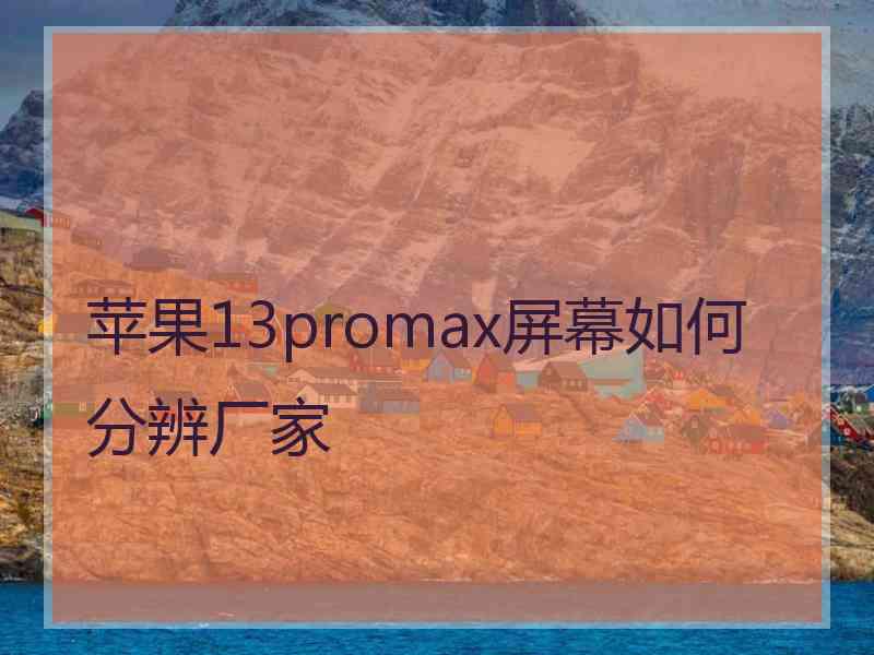 苹果13promax屏幕如何分辨厂家