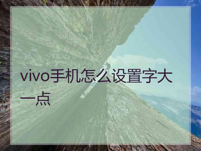 vivo手机怎么设置字大一点