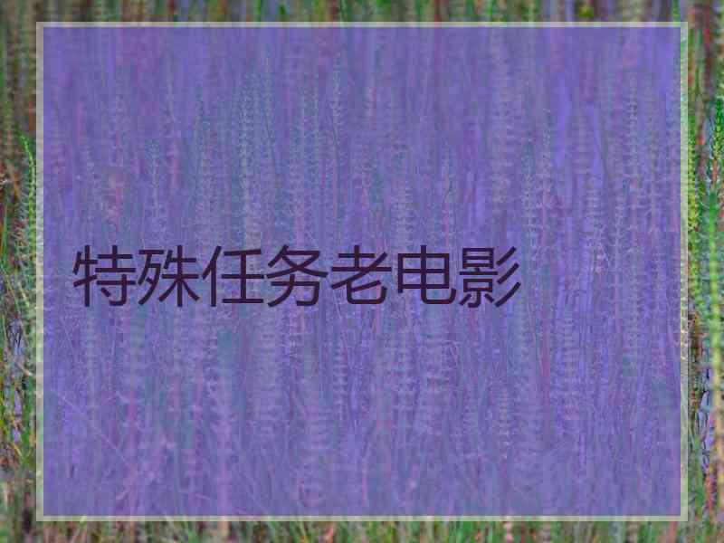 特殊任务老电影