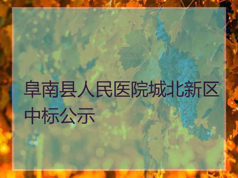 阜南县人民医院城北新区中标公示