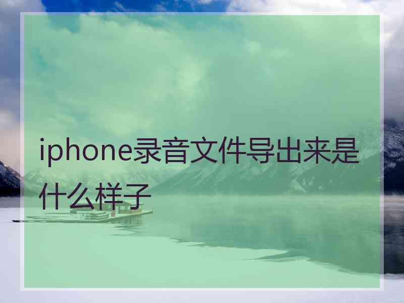 iphone录音文件导出来是什么样子