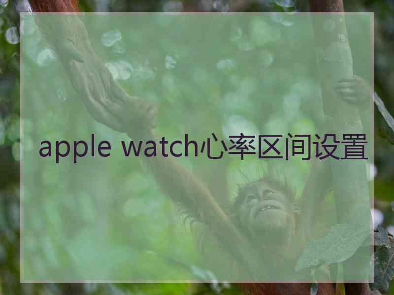 apple watch心率区间设置