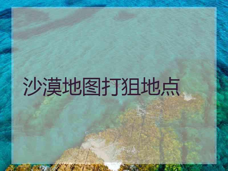 沙漠地图打狙地点