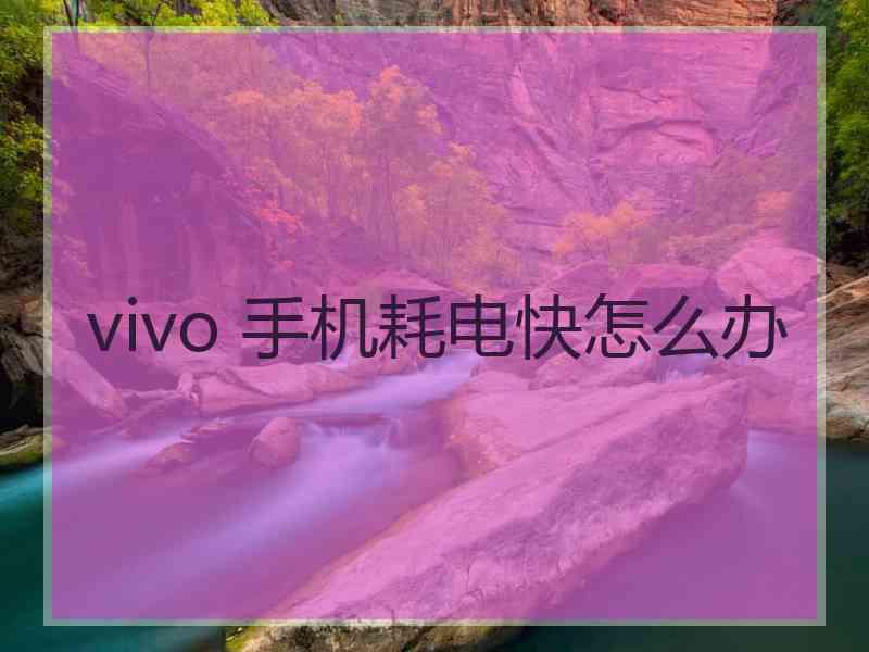 vivo 手机耗电快怎么办