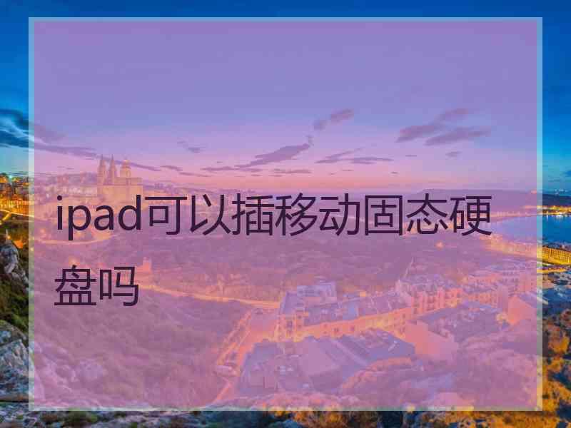 ipad可以插移动固态硬盘吗