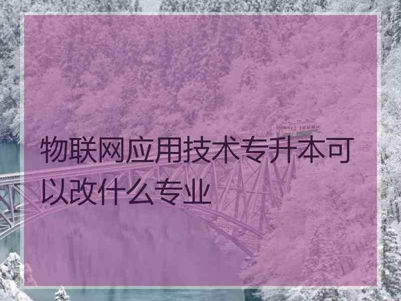 物联网应用技术专升本可以改什么专业