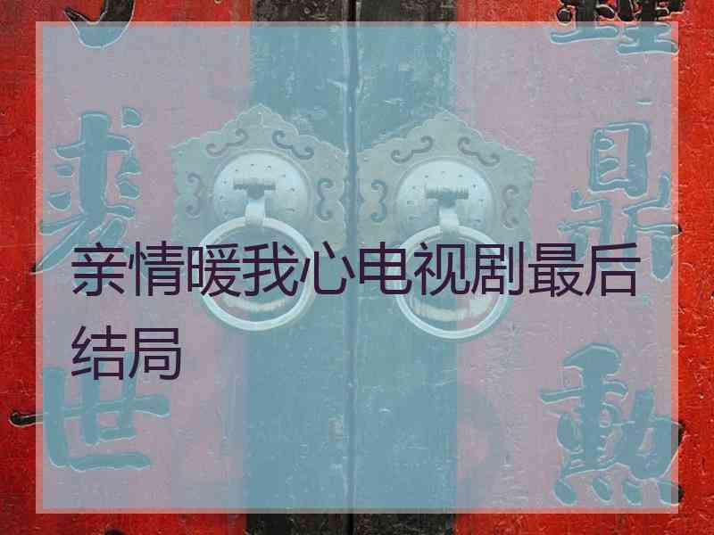 亲情暖我心电视剧最后结局