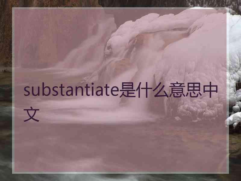 substantiate是什么意思中文