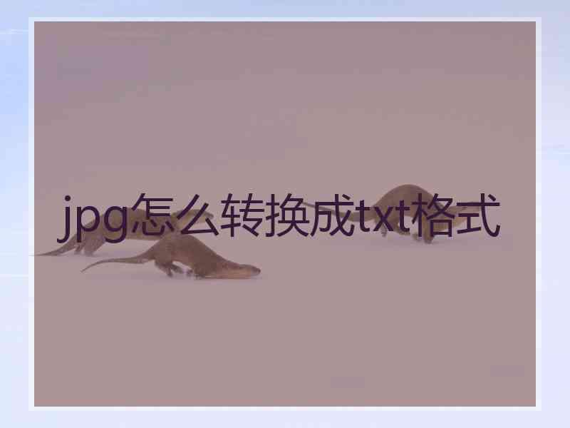 jpg怎么转换成txt格式