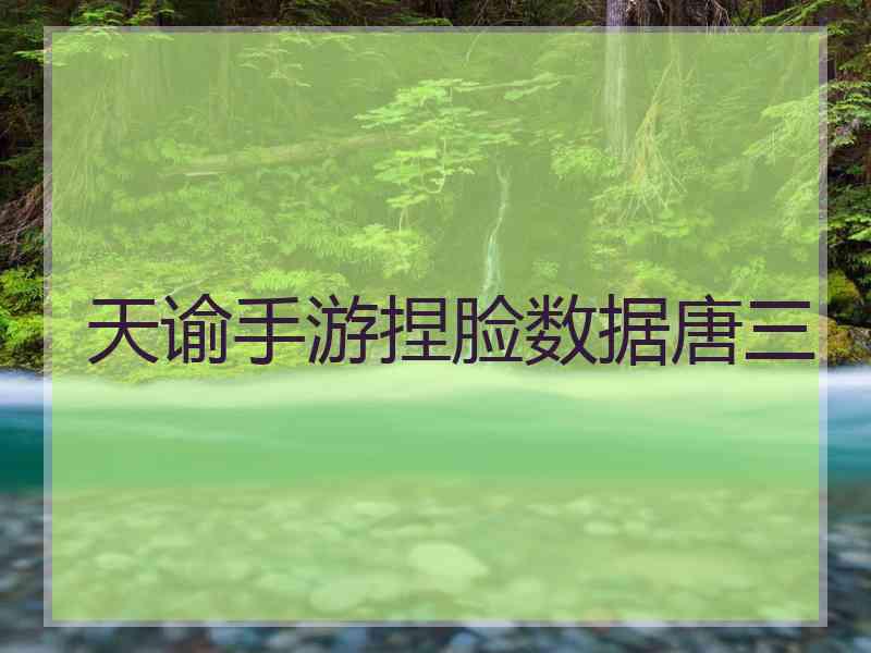 天谕手游捏脸数据唐三