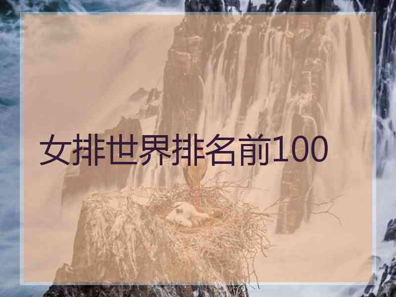 女排世界排名前100