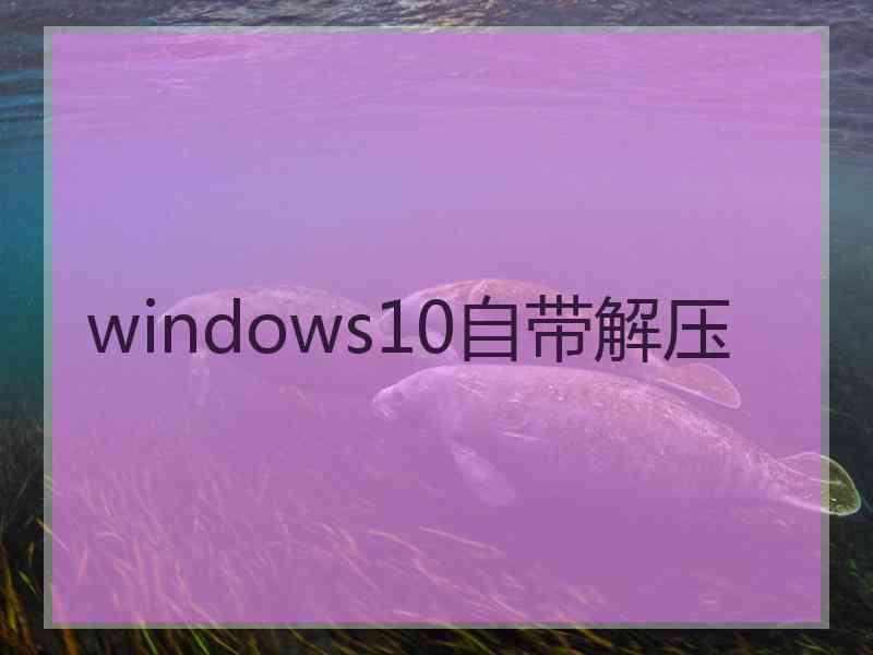 windows10自带解压