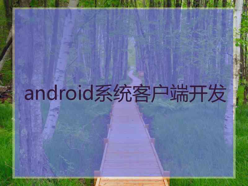 android系统客户端开发