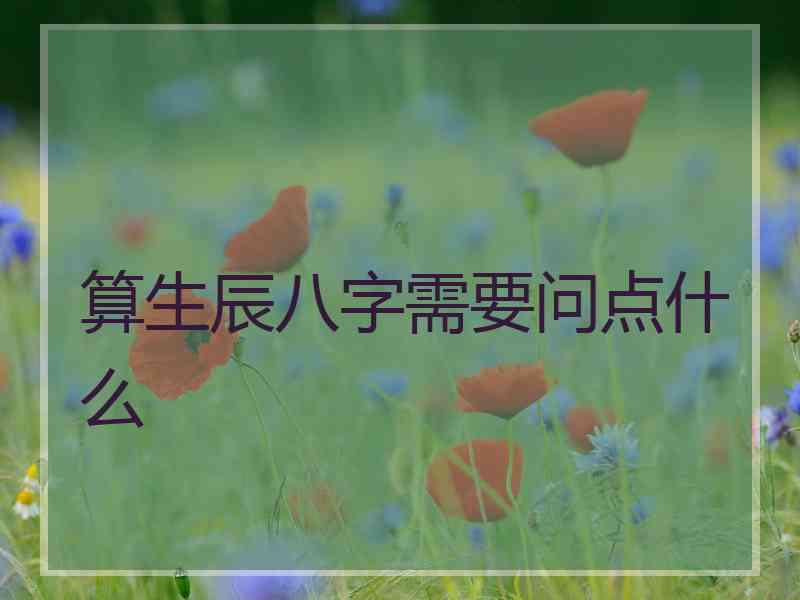 算生辰八字需要问点什么