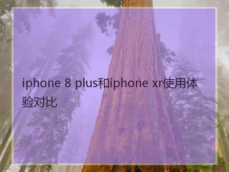 iphone 8 plus和iphone xr使用体验对比