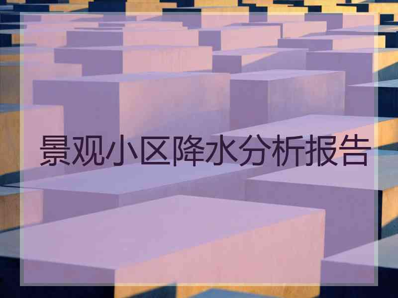 景观小区降水分析报告