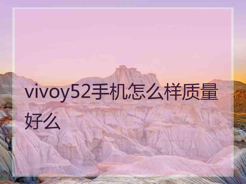 vivoy52手机怎么样质量好么