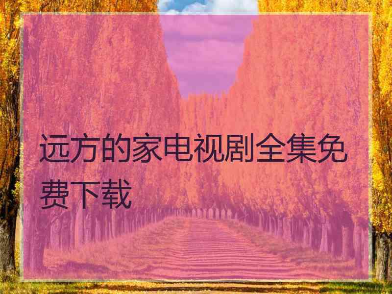 远方的家电视剧全集免费下载