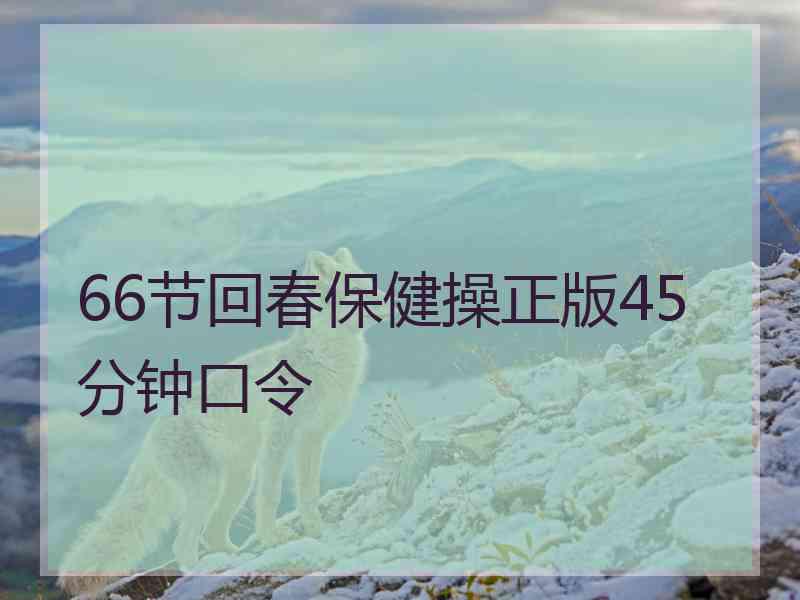 66节回春保健操正版45分钟口令