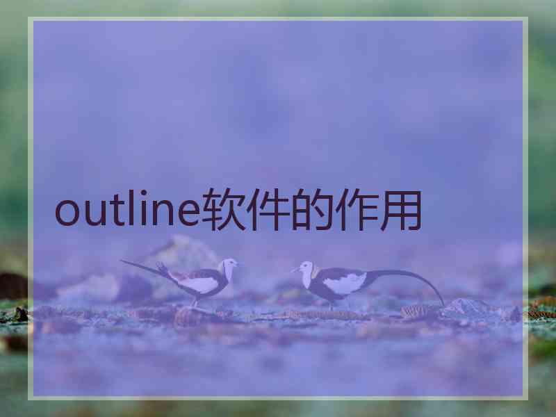 outline软件的作用