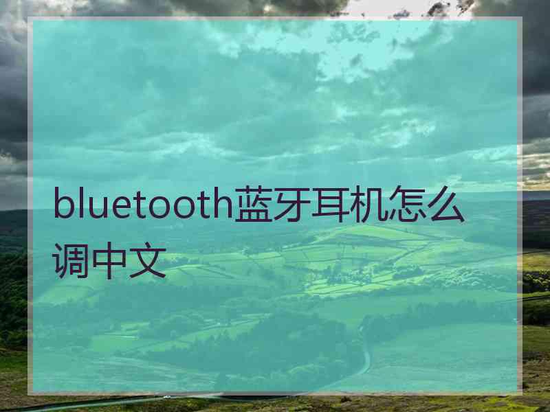 bluetooth蓝牙耳机怎么调中文