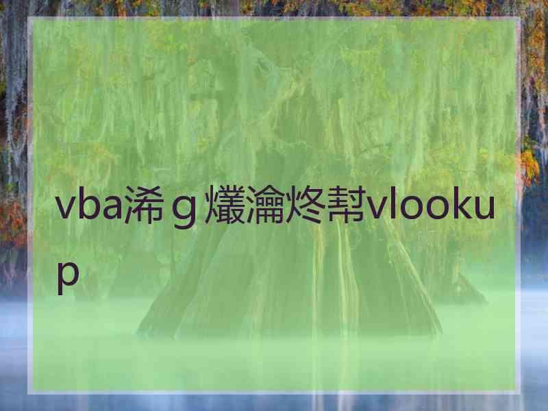 vba浠ｇ爜瀹炵幇vlookup