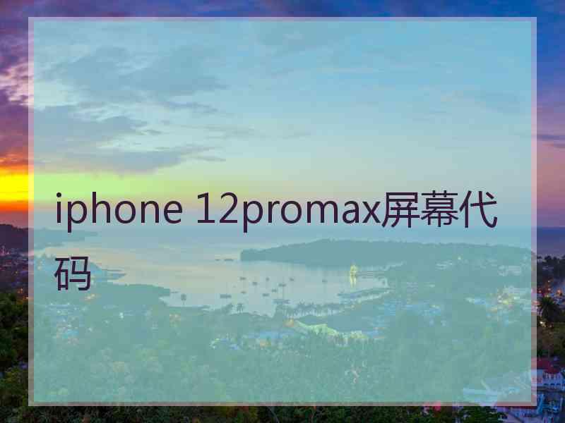 iphone 12promax屏幕代码