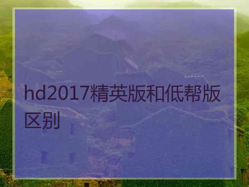 hd2017精英版和低帮版区别