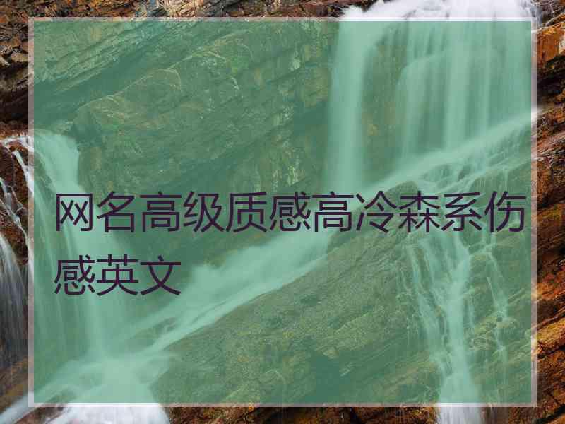 网名高级质感高冷森系伤感英文