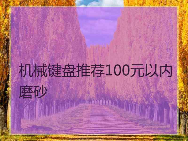 机械键盘推荐100元以内磨砂