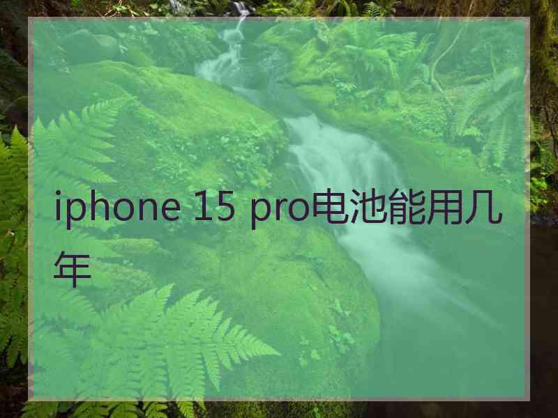 iphone 15 pro电池能用几年