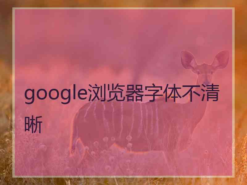 google浏览器字体不清晰