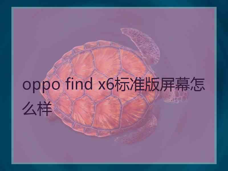 oppo find x6标准版屏幕怎么样