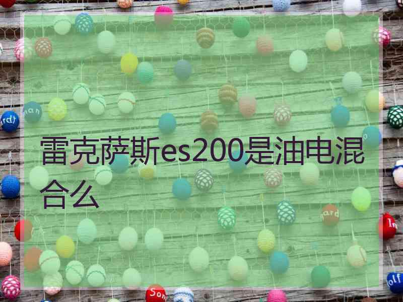 雷克萨斯es200是油电混合么