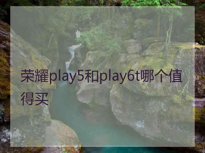 荣耀play5和play6t哪个值得买