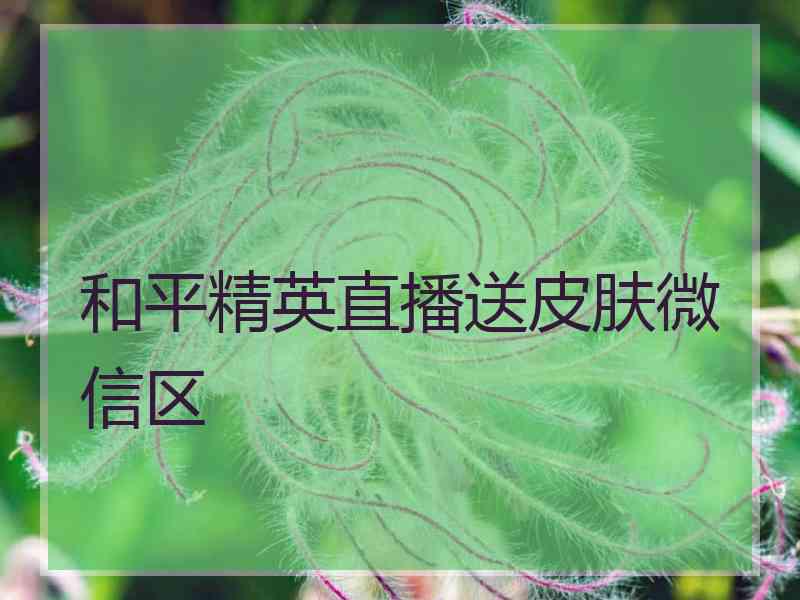 和平精英直播送皮肤微信区