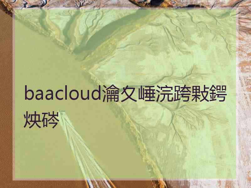 baacloud瀹夊崜浣跨敤鍔炴硶