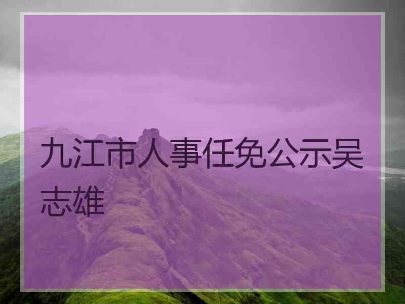 九江市人事任免公示吴志雄