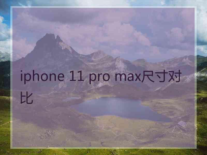 iphone 11 pro max尺寸对比