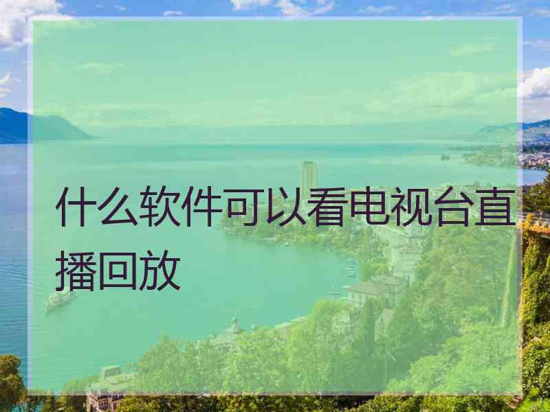 什么软件可以看电视台直播回放