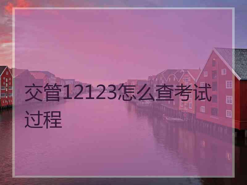 交管12123怎么查考试过程