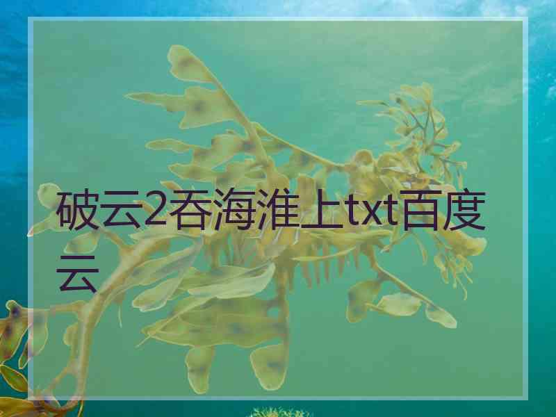 破云2吞海淮上txt百度云