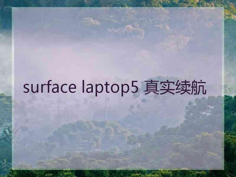 surface laptop5 真实续航