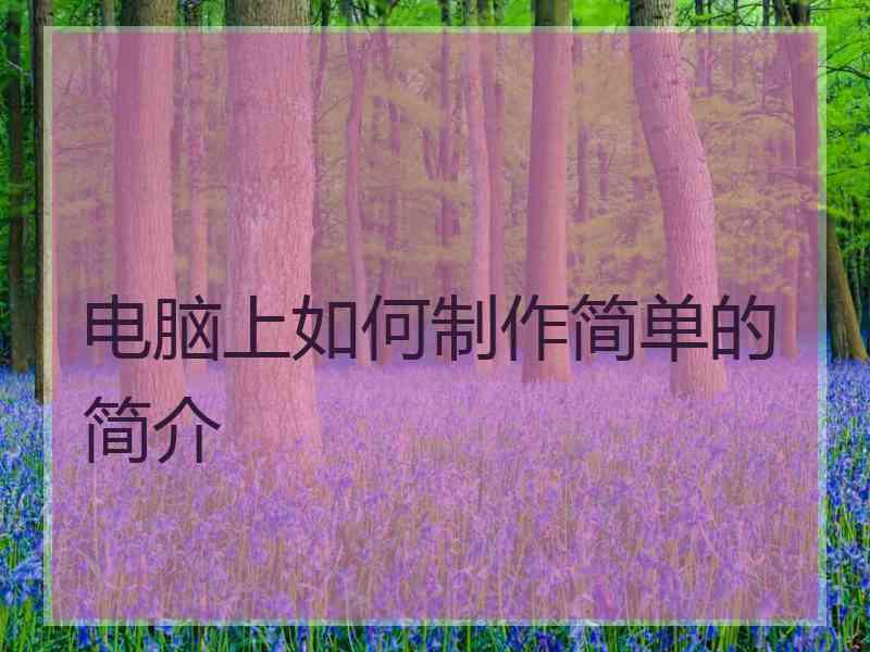 电脑上如何制作简单的简介