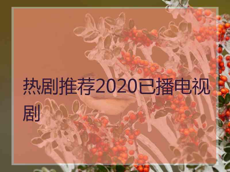 热剧推荐2020已播电视剧