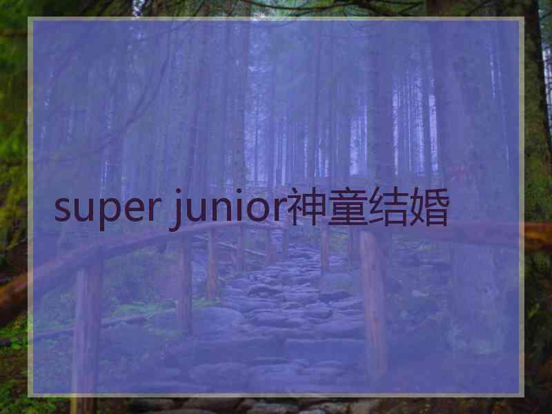 super junior神童结婚